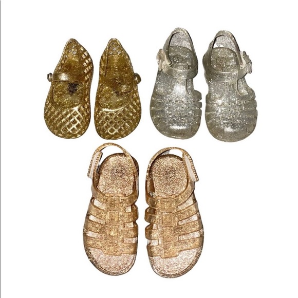 Bundle Lot of 3 Pairs of Toddler Baby Girls Jelly Jellies Sandals Shoes Sz. 5 - Picture 2 of 5